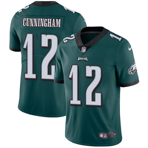 Nike Eagles #12 Randall Cunningham Midnight Green Team Color Men's Stitched NFL Vapor Untouchable Limited Jersey - Click Image to Close